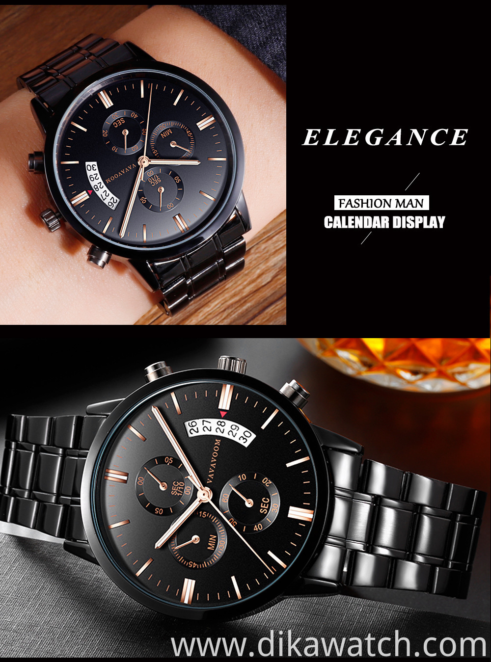 Hannah Martin G001 Men Cheap Hot Sell Calendar Rose Gold Luxury Classic Quartz Watches Men Wrist Digital Waterproof Wrist Watch